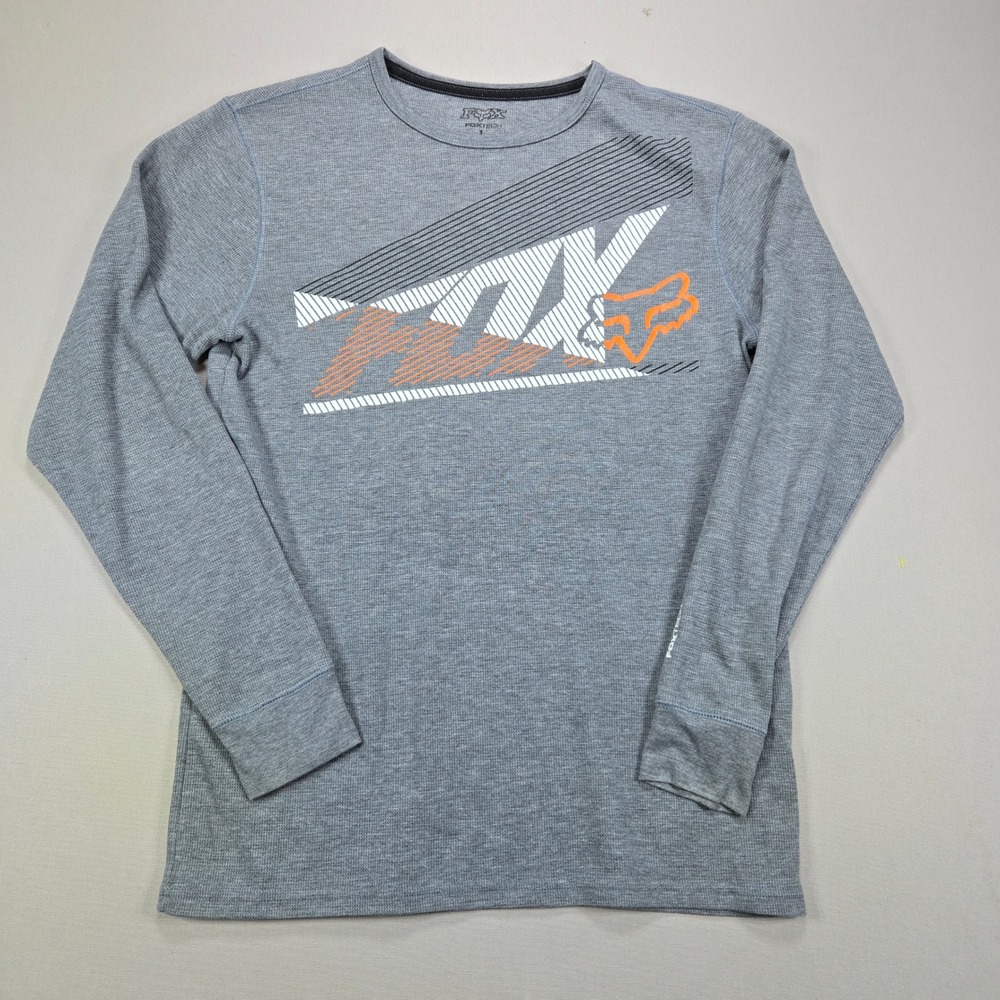 Fox Racing Thermal Shirt Foxtech‎ Graphic Long Sleeve Gray Mens Large